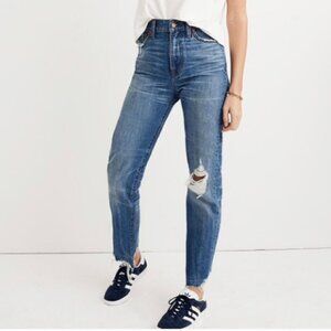 Madewell Perfect Fall Distressed Denim Raw Step Hem Jean 27 E0503